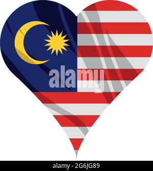 malaysia Flagge im Herzen Stock Vektor
