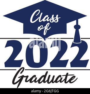Klasse von 2022 Graduate Blue Stacked Graphic Stock Vektor