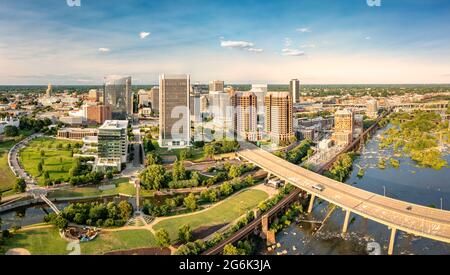 Luftaufnahme von Richmond, Virginia Stockfoto
