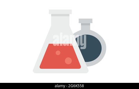 Vektorgrafik für Symbole der Chemie. Kreatives Zeichen aus der Bildungssymbole-Kollektion. Gefülltes flaches Chemie-Symbol für Computer und mobile Geräte. Stock Vektor