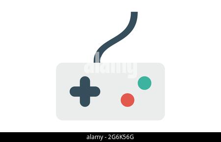 Gamepad-Symbol. Isoliertes digitales Gamepad mit Symbol für Steuerungstasten. Vector elektronischer Controller für Computer oder Konsole Videospiele Stock Vektor