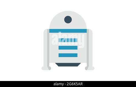 Robotersymbol. Flache Abbildung des elektronischen Roboter-Vektor-Symbols für das Webdesign Stock Vektor