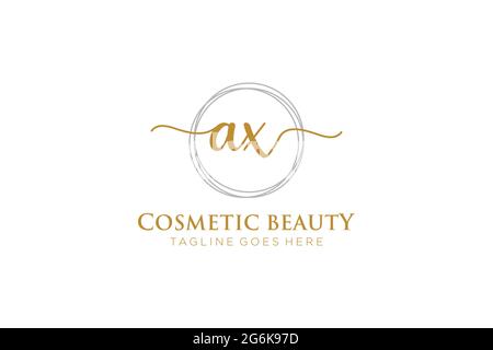 AX feminine Logo Schönheit Monogramm und elegantes Logo-Design, Handschrift Logo der ursprünglichen Signatur, Hochzeit, Mode, floral und botanisch mit kreativen Stock Vektor