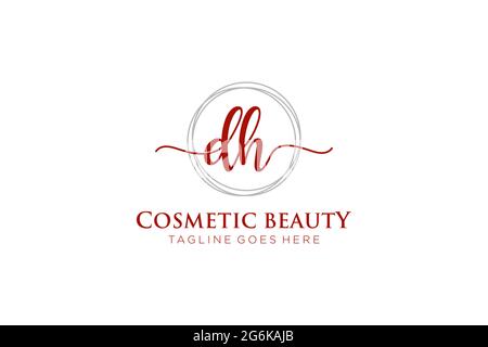Dh feminine Logo Schönheit Monogramm und elegantes Logo-Design, Handschrift Logo der ursprünglichen Signatur, Hochzeit, Mode, Blumen und botanischen mit kreativen Stock Vektor