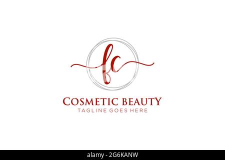FC feminine Logo Schönheit Monogramm und elegantes Logo-Design, Handschrift Logo der ursprünglichen Signatur, Hochzeit, Mode, Blumen und botanischen mit kreativen Stock Vektor