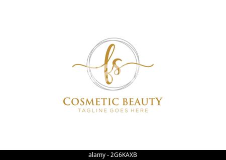 FS feminine Logo Schönheit Monogramm und elegantes Logo-Design, Handschrift Logo der ursprünglichen Signatur, Hochzeit, Mode, Blumen und botanischen mit kreativen Stock Vektor