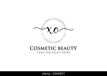 XO feminine Logo Schönheit Monogramm und elegantes Logo-Design, Handschrift Logo der ursprünglichen Signatur, Hochzeit, Mode, Blumen und botanischen mit kreativen Stock Vektor