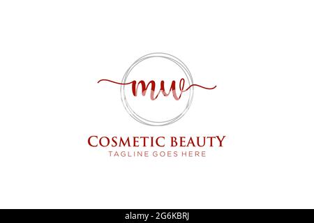 MW feminine Logo Schönheit Monogramm und elegantes Logo-Design, Handschrift Logo der ursprünglichen Signatur, Hochzeit, Mode, Blumen und botanischen mit kreativen Stock Vektor