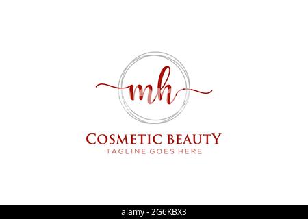 MH feminine Logo Schönheit Monogramm und elegantes Logo-Design, Handschrift Logo der ursprünglichen Signatur, Hochzeit, Mode, floral und botanisch mit kreativen Stock Vektor