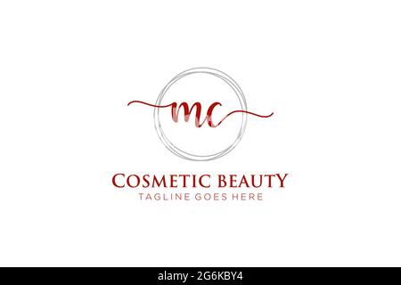 MC feminine Logo Schönheit Monogramm und elegantes Logo-Design, Handschrift Logo der ursprünglichen Signatur, Hochzeit, Mode, Blumen und botanischen mit kreativen Stock Vektor