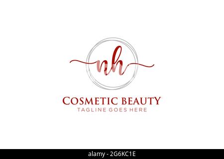 NH feminine Logo Schönheit Monogramm und elegantes Logo-Design, Handschrift Logo der ursprünglichen Signatur, Hochzeit, Mode, Blumen und botanischen mit kreativen Stock Vektor