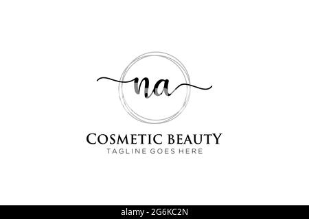 NA feminine Logo Schönheit Monogramm und elegantes Logo-Design, Handschrift Logo der ursprünglichen Signatur, Hochzeit, Mode, floral und botanisch mit kreativen Stock Vektor