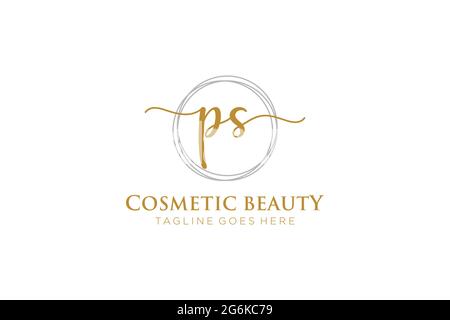 PS feminine Logo Schönheit Monogramm und elegantes Logo-Design, Handschrift Logo der ursprünglichen Signatur, Hochzeit, Mode, Blumen und botanischen mit kreativen Stock Vektor