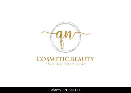 QN feminine Logo Schönheit Monogramm und elegantes Logo-Design, Handschrift Logo der ursprünglichen Signatur, Hochzeit, Mode, Blumen und botanischen mit kreativen Stock Vektor