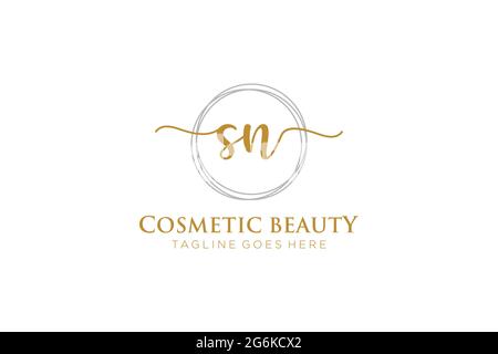 SN feminine Logo Schönheit Monogramm und elegantes Logo-Design, Handschrift Logo der ursprünglichen Signatur, Hochzeit, Mode, floral und botanisch mit kreativen Stock Vektor