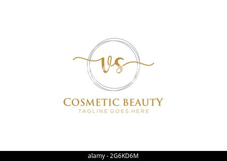 VS feminine Logo Schönheit Monogramm und elegantes Logo-Design, Handschrift Logo der ursprünglichen Signatur, Hochzeit, Mode, Blumen und botanischen mit kreativen Stock Vektor