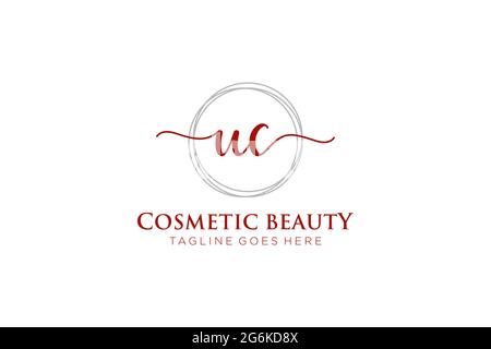 UC feminine Logo Schönheit Monogramm und elegantes Logo-Design, Handschrift Logo der ursprünglichen Signatur, Hochzeit, Mode, Blumen und botanischen mit kreativen Stock Vektor