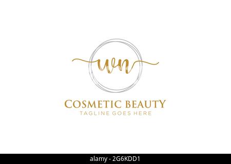WN feminine Logo Schönheit Monogramm und elegantes Logo-Design, Handschrift Logo der ursprünglichen Signatur, Hochzeit, Mode, Blumen und botanischen mit kreativen Stock Vektor