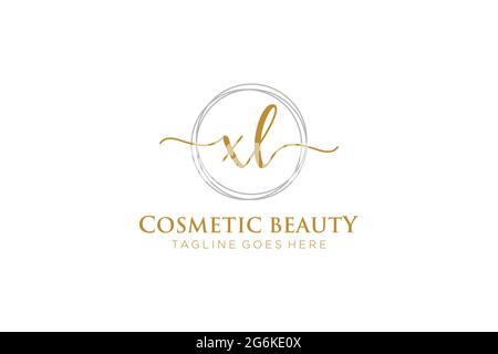 XL feminine Logo Schönheit Monogramm und elegantes Logo-Design, Handschrift Logo der ursprünglichen Signatur, Hochzeit, Mode, Blumen und botanischen mit kreativen Stock Vektor