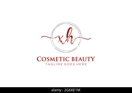 XH feminine Logo Schönheit Monogramm und elegantes Logo-Design, Handschrift Logo der ursprünglichen Signatur, Hochzeit, Mode, floral und botanisch mit kreativen Stock Vektor
