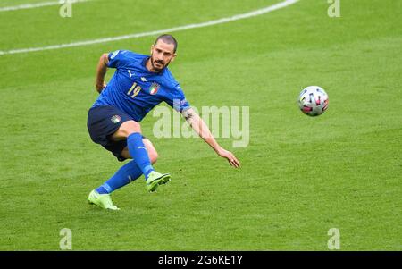 07. Juli 2021 - Italien gegen Spanien - UEFA Euro 2020 Halbfinale - Wembley - London Leonardo Bonucci Bildnachweis: © Mark Pain / Alamy Live News Stockfoto