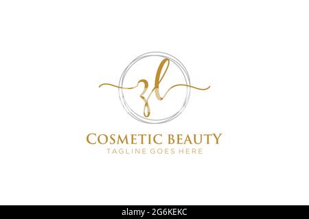 ZL feminine Logo Schönheit Monogramm und elegantes Logo-Design, Handschrift Logo der ursprünglichen Signatur, Hochzeit, Mode, floral und botanisch mit kreativen Stock Vektor