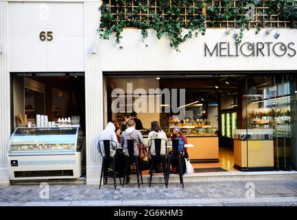 Café Meliartos in Athen, Griechenland. Stockfoto