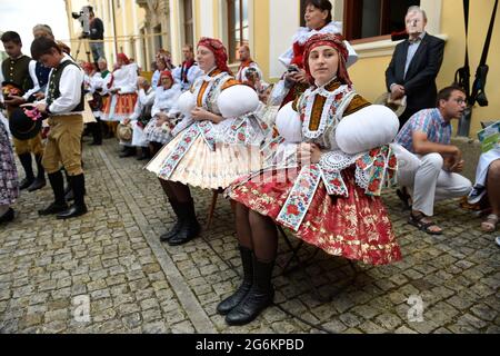 Velehrad, Tschechische Republik. Juli 2021. Am 5. Juli 2021 wird in Velehrad, Tschechien, eine Pilgermesse der Menschen guten Willens, der Heiligen Kyrill und Method, in wenigen Tagen gefeiert. Kredit: Dalibor Gluck/CTK Foto/Alamy Live Nachrichten Stockfoto