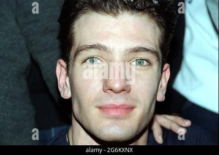 Mailand italien 1999-02-28 : NSYNC, JC Chasez während der Fotosession Stockfoto