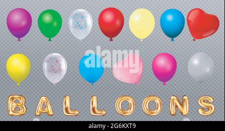 Set realistischer 3d-Ballons. Stock Vektor