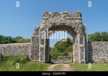 Greyfriars, ein Franziskanermönch in Dunwich in der englischen Grafschaft Suffolk Stockfoto