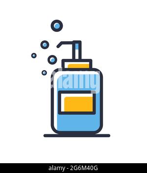 Hygiene Virus Handpflege. Symbol für Hygieneverfahren auf weißem Hintergrund isoliert. Designelemente, farbig. Element für mobile Konzepte und Web-Apps. F Stock Vektor