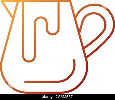 Lineares Vektorsymbol für den Verlauf des Milchkännchens Stock Vektor
