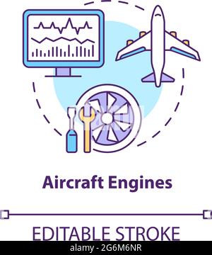 Symbol für das Konzept der Flugzeugmotoren Stock Vektor