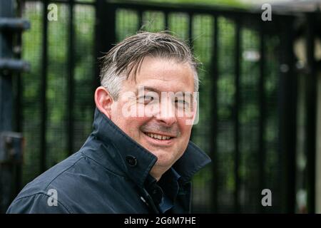 WESTMINSTER LONDON 7. Juli 2021. Jonathan Ashworth, Schattenminister des Vereinigten Königreichs für Gesundheit und Soziales und Abgeordneter der Labour-Partei für Leicester South, bei seiner Ankunft im Parlament. Credit amer Ghazzal/Alamy Live News Stockfoto