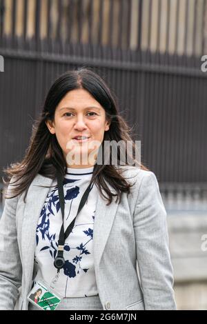 WESTMINSTER LONDON 7. Juli 2021. Lisa Nandy, Schattenministerin für auswärtige Angelegenheiten und Commonwealth-Angelegenheiten im Vereinigten Königreich und Labour-Abgeordnete für Wigan bei der Ankunft im Parlament. Credit amer Ghazzal/Alamy Live News Stockfoto