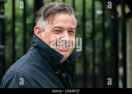 WESTMINSTER LONDON 7. Juli 2021. Jonathan Ashworth, Schattenminister des Vereinigten Königreichs für Gesundheit und Soziales und Abgeordneter der Labour-Partei für Leicester South, bei seiner Ankunft im Parlament. Credit amer Ghazzal/Alamy Live News Stockfoto