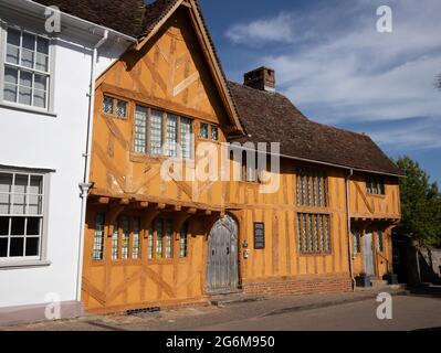 Suffolk Building Preservation Trust Little Hall Museum, ein Hallenhaus aus dem 14. Jahrhundert Market Place Lavenham Suffolk England Stockfoto