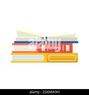 Stapel von Büchern . Buch Club Symbol für Grußkarte, Promo, Drucke, Flyer, Cover, Und Poster. Vektor-Illustration von Stapel von Büchern. Icon-Design Stock Vektor
