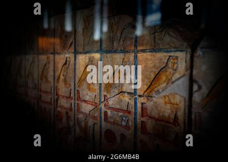 British Museum Foto von Brian Harris 2021-07 die Abydos King List, auch bekannt als Abydos Table, ist eine Liste der Namen von sechsundsiebzig Königen von Stockfoto