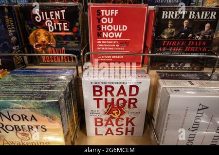 Hörbücher sind bei Barnes & Noble auf der Fifth Avenue in New York City, USA, erhältlich Stockfoto