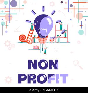 Schreiben mit Text Non Profit. Wort geschrieben über eine Aktivität nicht machen oder durchgeführt in erster Linie für einen Profit Abstract arbeiten für bessere Stockfoto