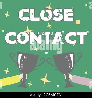 Handschrift Text Kontakt schließen. Geschäftsidee eine Geschichte der direkten Exposition gegenüber einer kasepatienten Zeremonie zur Belohnung des abstrakten Sieges, die „Celebrating New“ Stockfoto
