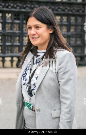 WESTMINSTER LONDON 7. Juli 2021. Lisa Nandy, Schattenministerin für auswärtige Angelegenheiten und Commonwealth-Angelegenheiten im Vereinigten Königreich und Labour-Abgeordnete für Wigan bei der Ankunft im Parlament. Credit amer Ghazzal/Alamy Live News Stockfoto