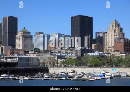 Kanada, Quebec, Montreal, Skyline, Marina, Stockfoto