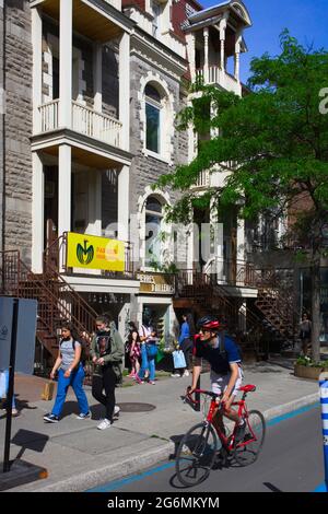 Kanada, Quebec, Montreal, St-Denis Street Stockfoto