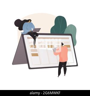 Kanban Board abstrakte Konzept Vektor-Illustration. Stock Vektor