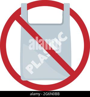 Keine Plastiktüten, Plastiktüten frei Zeichen oder Symbol Vektor Illustration Stock Vektor