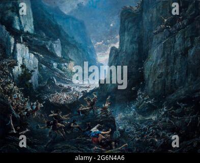 Roland in Roncevaux, Schlacht am Roncevaux-Pass, Öl auf Leinwand, von Gustave Doré Stockfoto