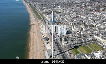 British Airways i360, Brighton UK Luftaufnahme 2021 Stockfoto